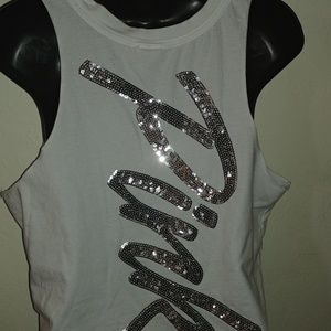vs pink bling crop top